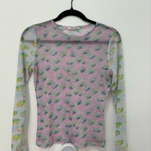 Fun and colorful abstract sheer top from Sandy Liang